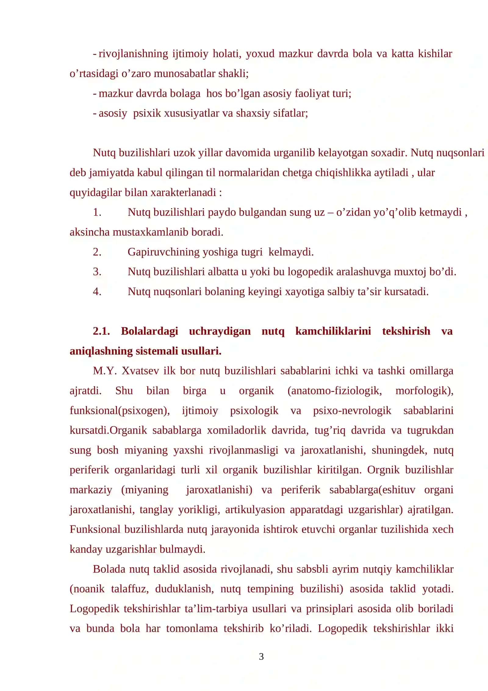 Nutq kamchiligiga ega bo’lgan bolalar nutqini rivojlantirishda logopedik tekshirishning ahamiyati 3