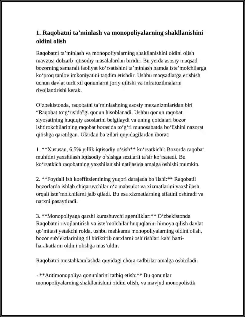 DAVLATNING ANTIMONOPOL SIYOSATNING MAQSADLARI 3