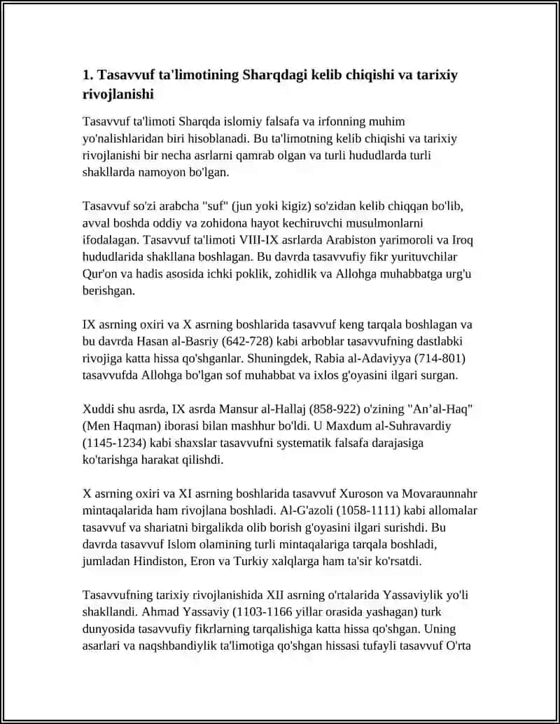 TASAVVUF TALIMOTI VA UNING SHARQ MADANIYATIGA TA’SIRI 3