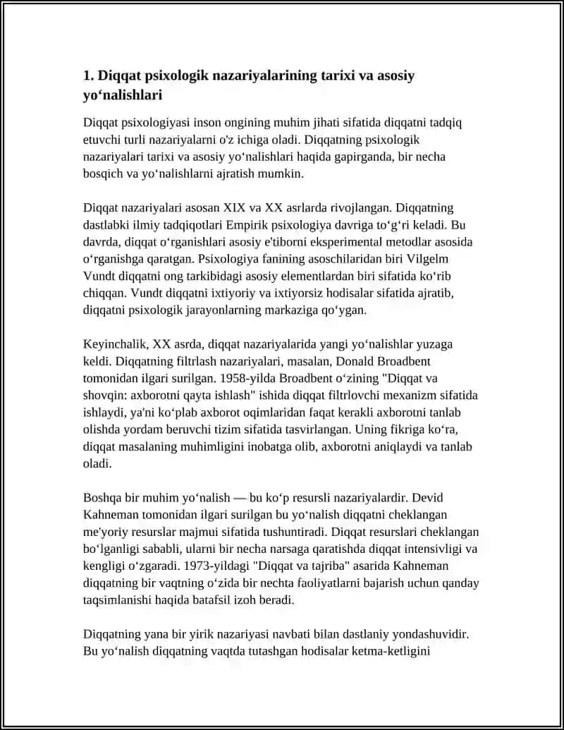 DIQQAT BORASIDAGI PISIHALAGIK NAZARIYALAR 3