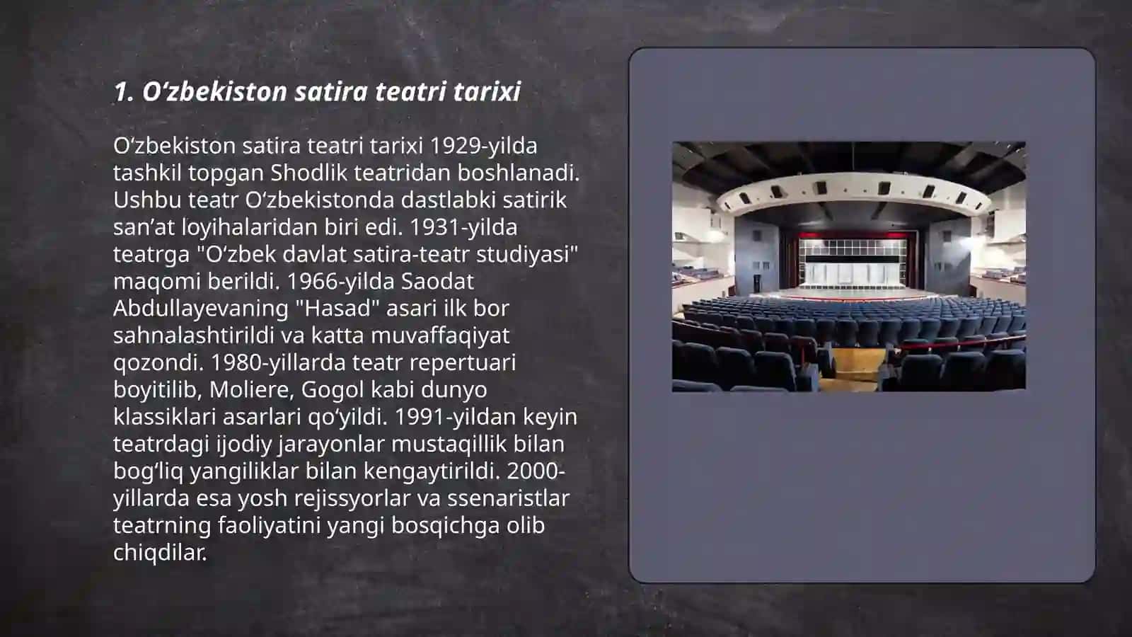 O’zbekiston Satira teatiri tarixi va faoliyati 3