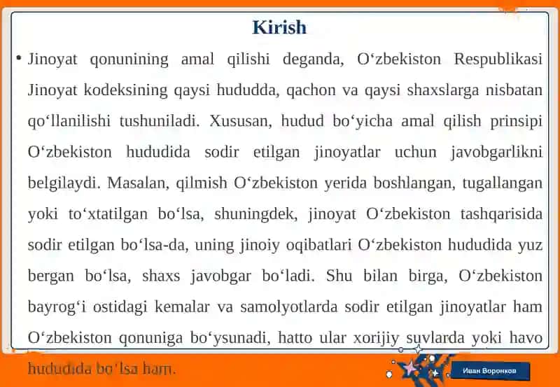 Jinoyat qonunining hudud bo‘yicha amal qilishi 3
