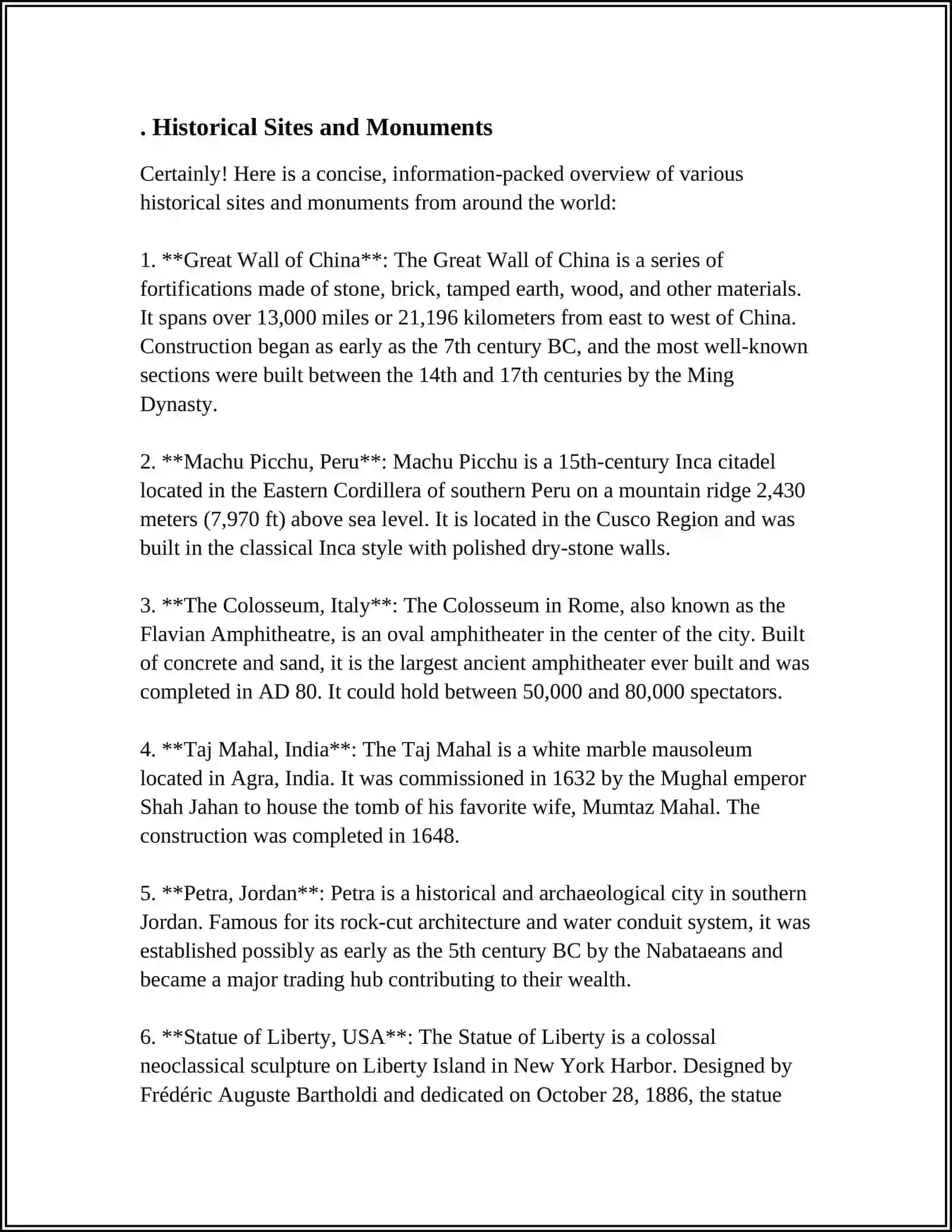 CONCISE OVERVIEW OF HISTORICAL SITES AND MONUMENTS 3