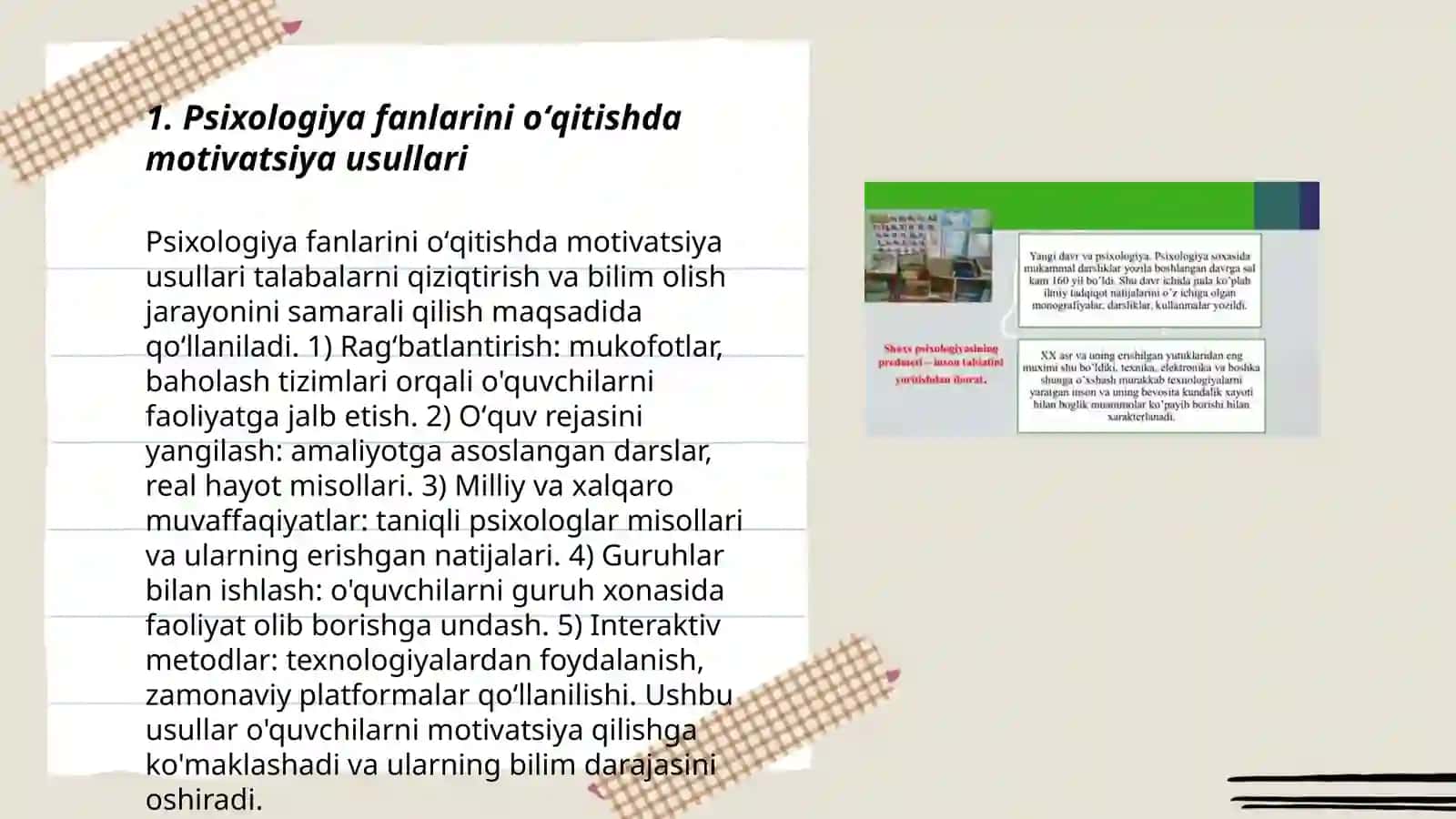 Psixologiya fanlarini oʻqitish metodikasining predmeti 3