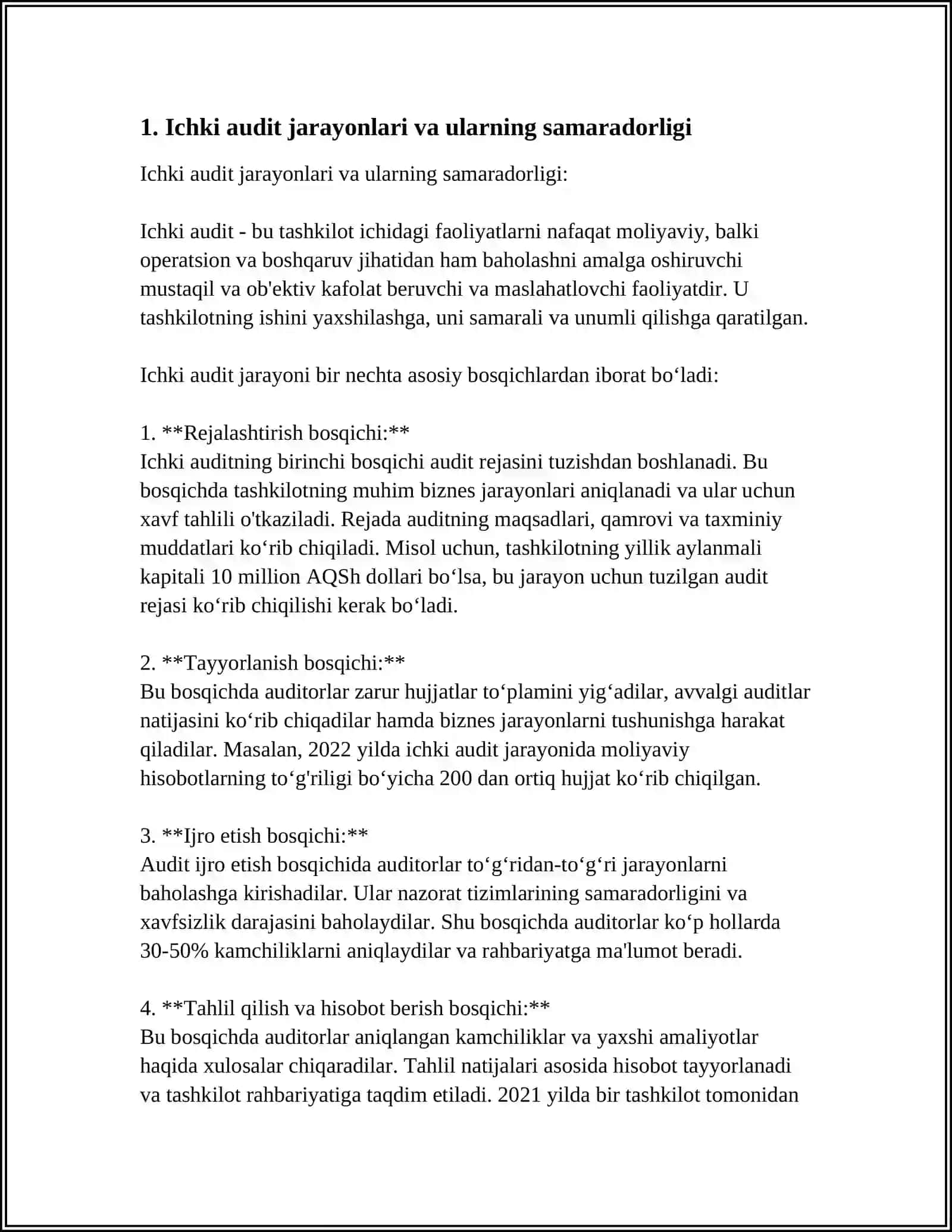 AUDITNI REJALASHTIRISHDAGI MUAMMOLAR VA KAMCHILIKLAR 3