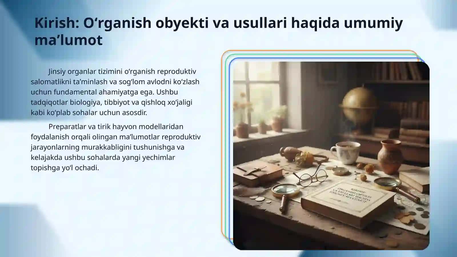 Urgʻochilik va erkaklik jinsiy organlarining preparatidan va tirik hayvonlarda oʻrganish 3