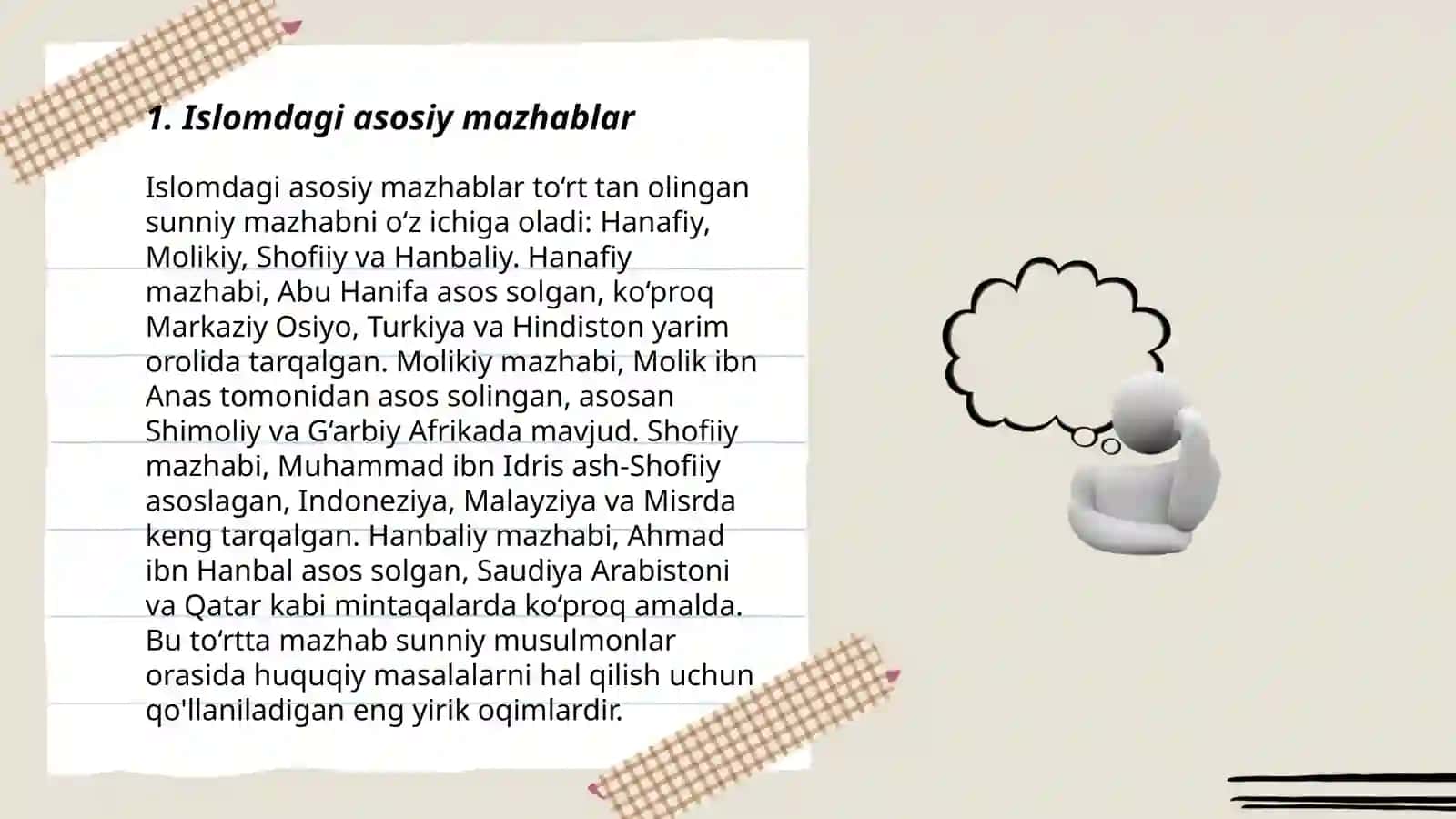 Islomdagi mazhablar va yoʻnalishlar 3