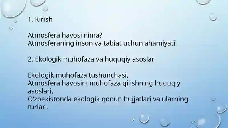 Atmosfera havosini ekologik-huquqiy muhofaza qilish 3