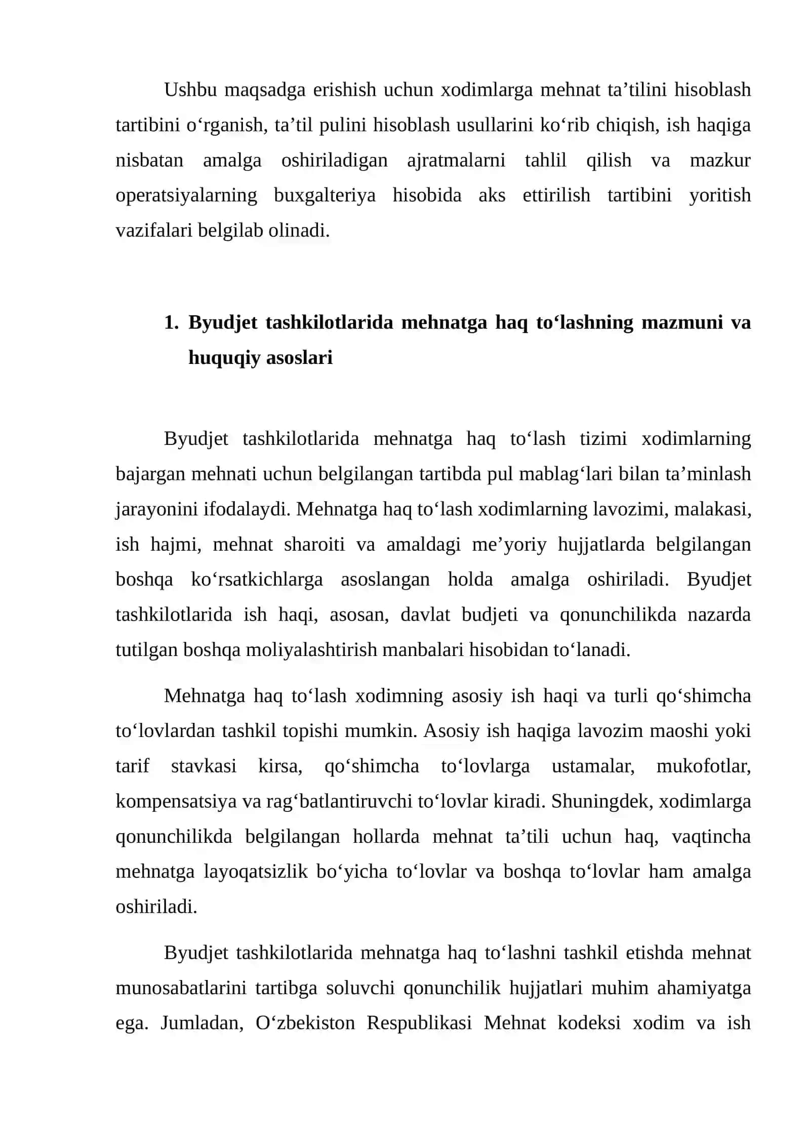Byudjet tashkilotlarida xodimlarga ta’til hisoblash va ish haqiga nisbatan ajratmalar hisobi 3