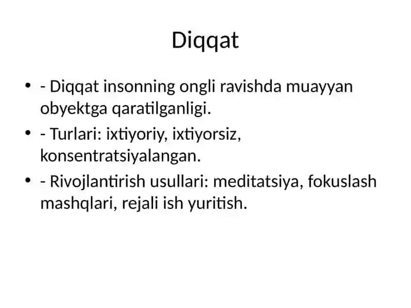 Diqqat va Xotira 3