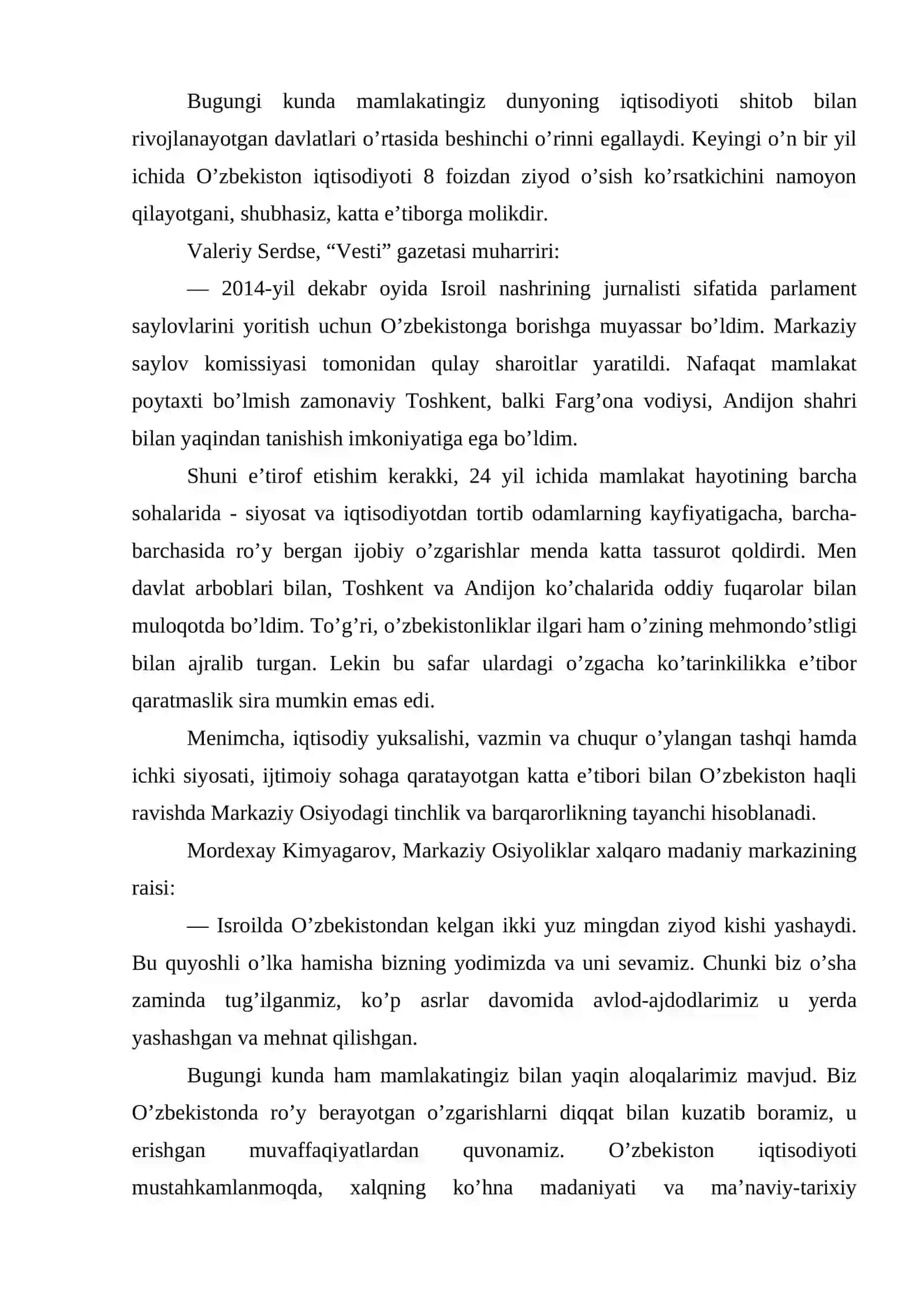 O'zbekistonning markaziy osiyoda tinchlik va barqarorlikni ta'minlashdagi o'rni 3