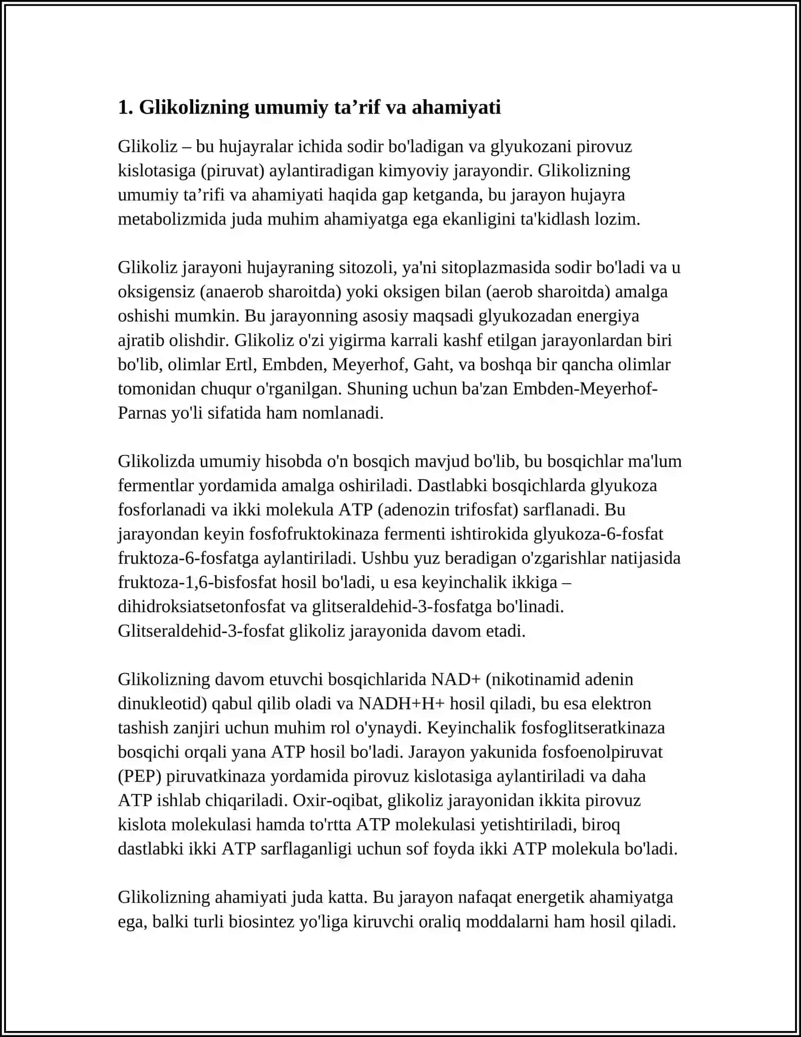GLIKOLIZ VA UNING HUJAYRA METOBOLIZMDAGI RO'LI 3