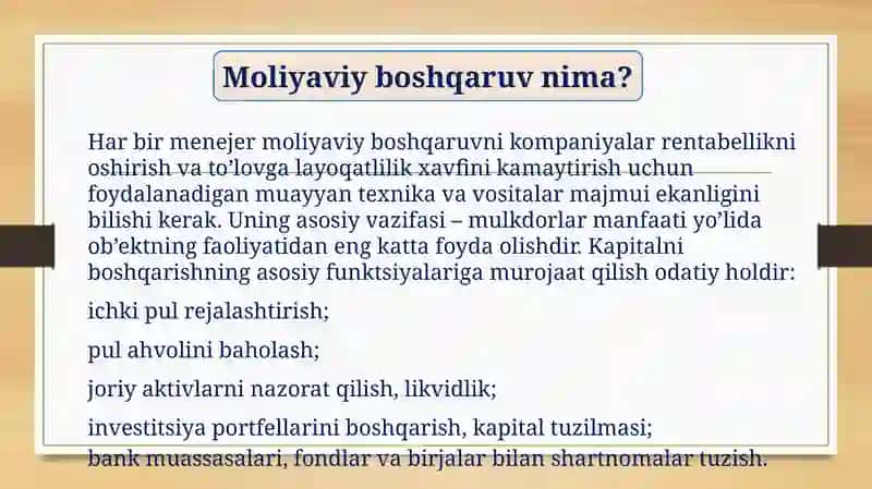 Moliyaviy boshqaruv 3