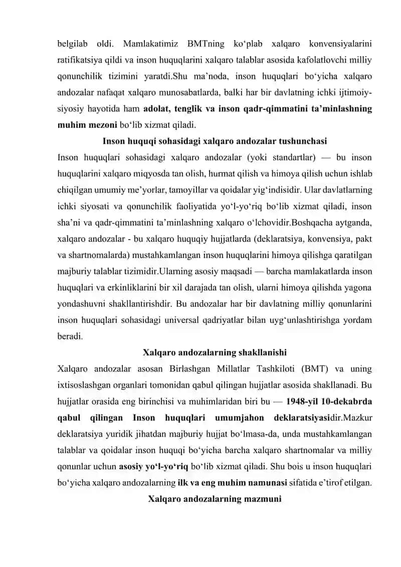 Inson huquqi sohasidagi xalqaro andozalar 3