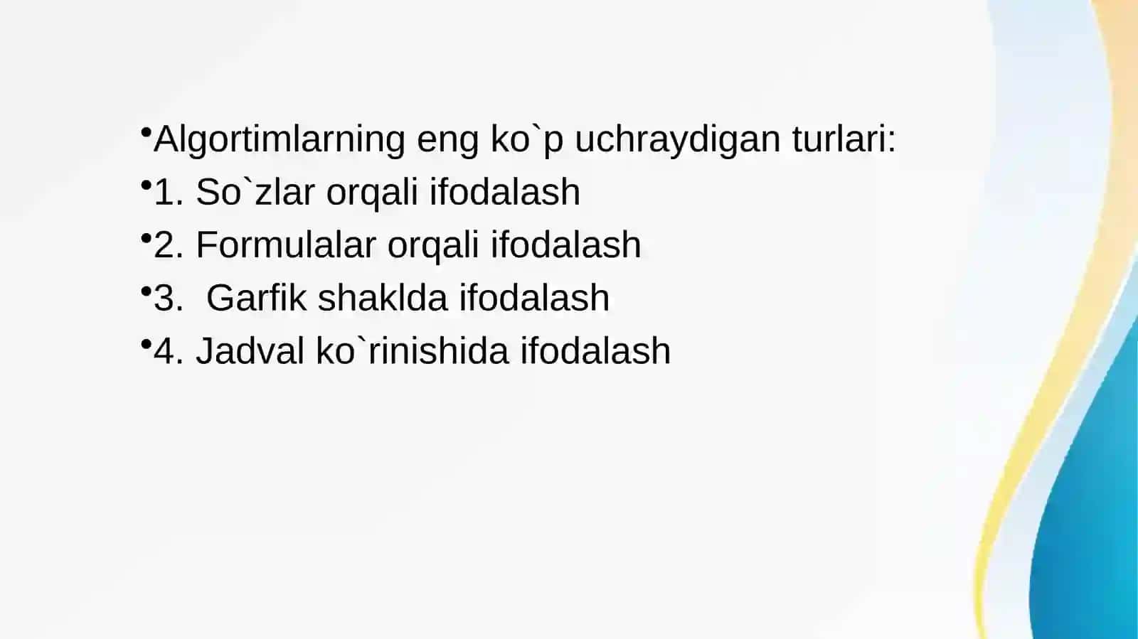 Algoritmlarning berilish usullari 3