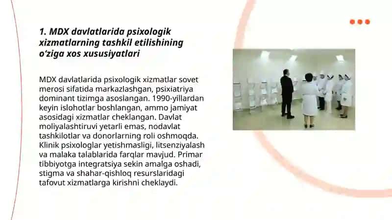 MDX davlatlarining sog‘liqni saqlash tizimida psixologik 3