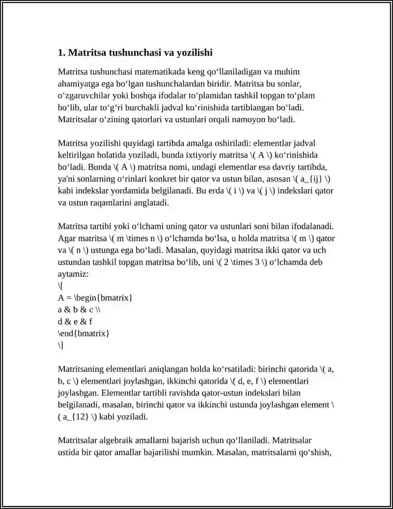 MATRITSALAR VA ULAR USTIDA AMALLAR 3