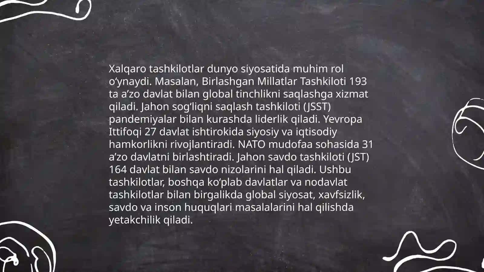 Xalqaro tashkilotlarning oʻrni 3