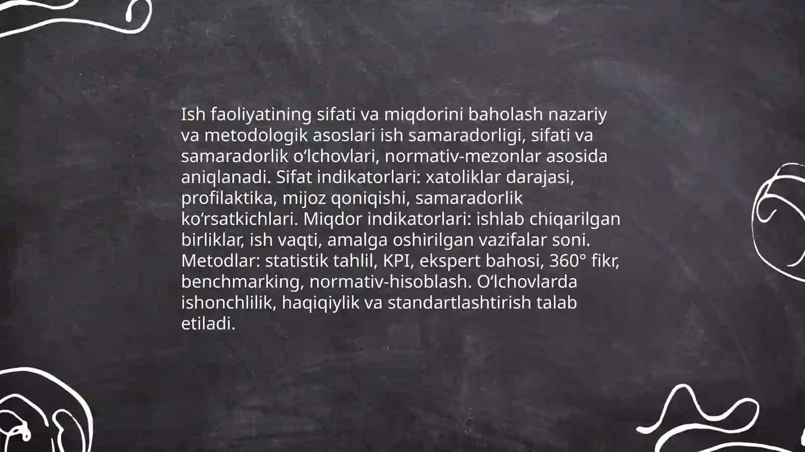 ISH FAOLIYATINING SIFATI VA MIQDORINI BAHOLASH MUAMMOLARI 3