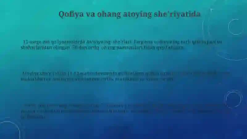 Atoyining lirik merosi 3