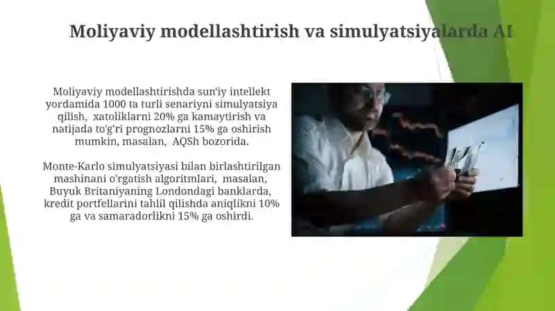 Moliyaviy modellashtirish va simulyatsiyalarda AI 3