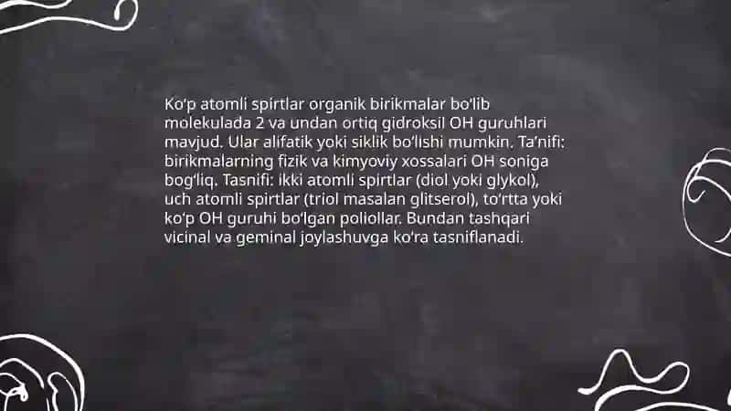 Ko’p atomli spirtlar 3