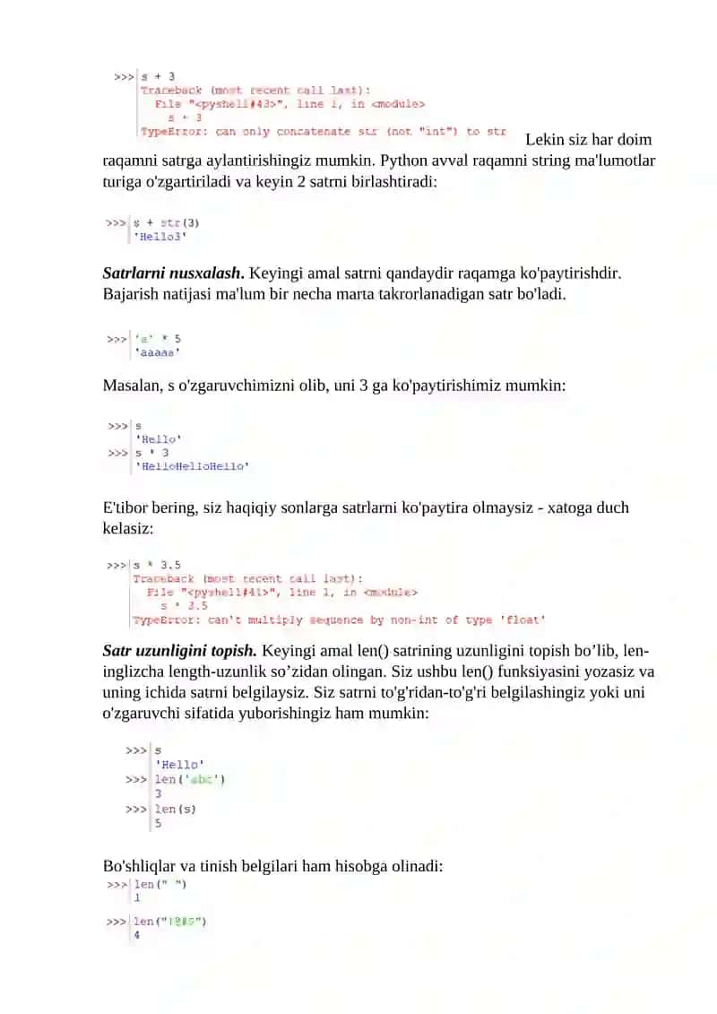 Python dasturlash tilida satrlar 3
