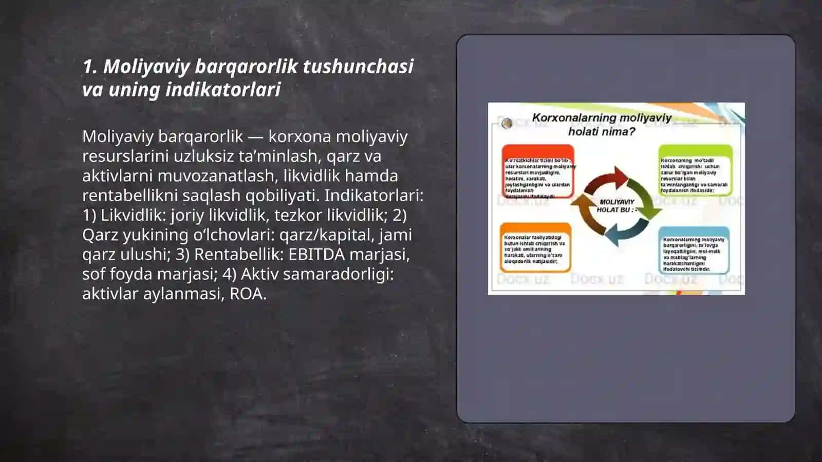 Moliyaviy barqarorlik tushunchasi va uning indikatorlari 3