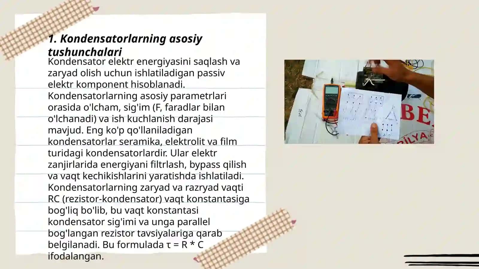 Kondinsatorlarni ketmaket,paralel va aralash ulash 3