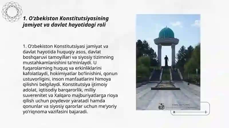Òzbekiston Respublikasi Konstitutsiyasi huquq va erkinliklar kafolati 3