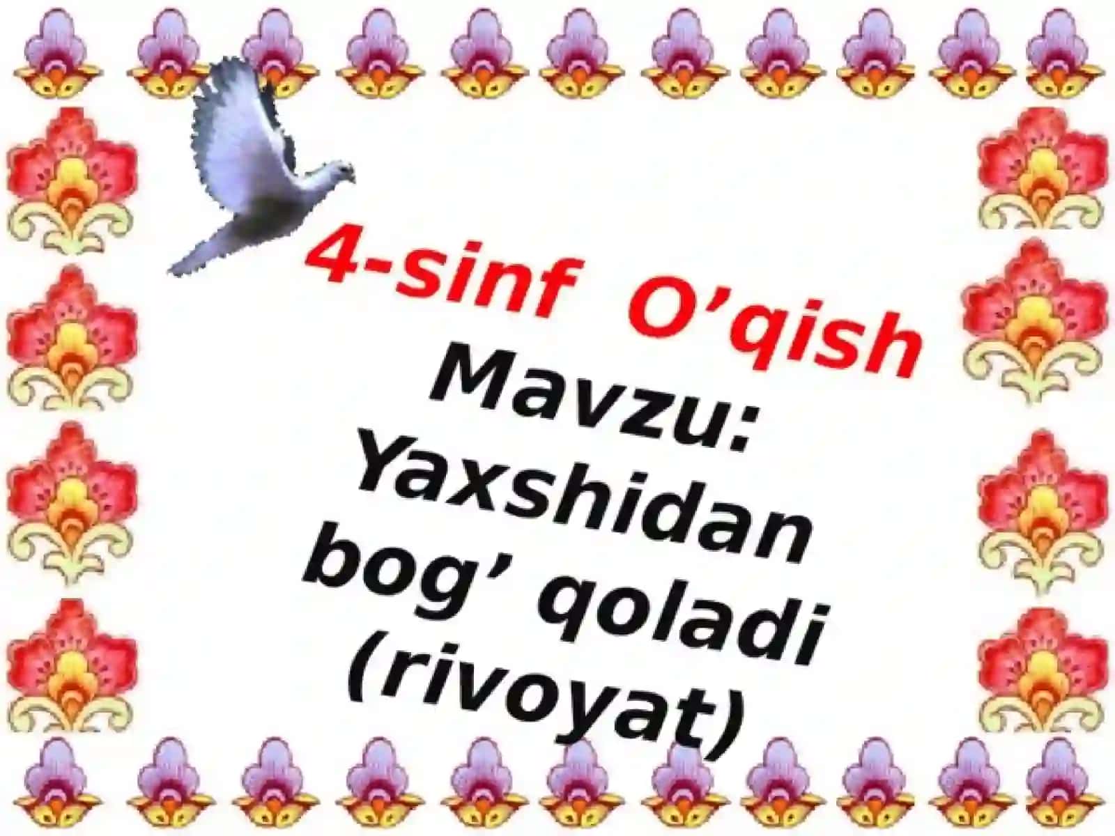 o'qish fanidan dars ishlanmasi 3