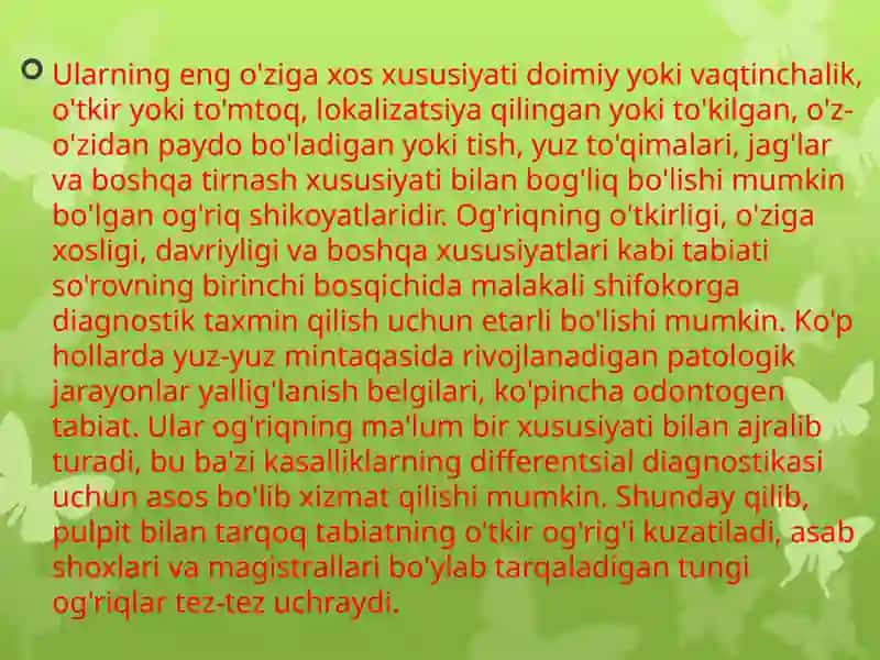 Stomatologik bemorlarni tekshirish usullari 3