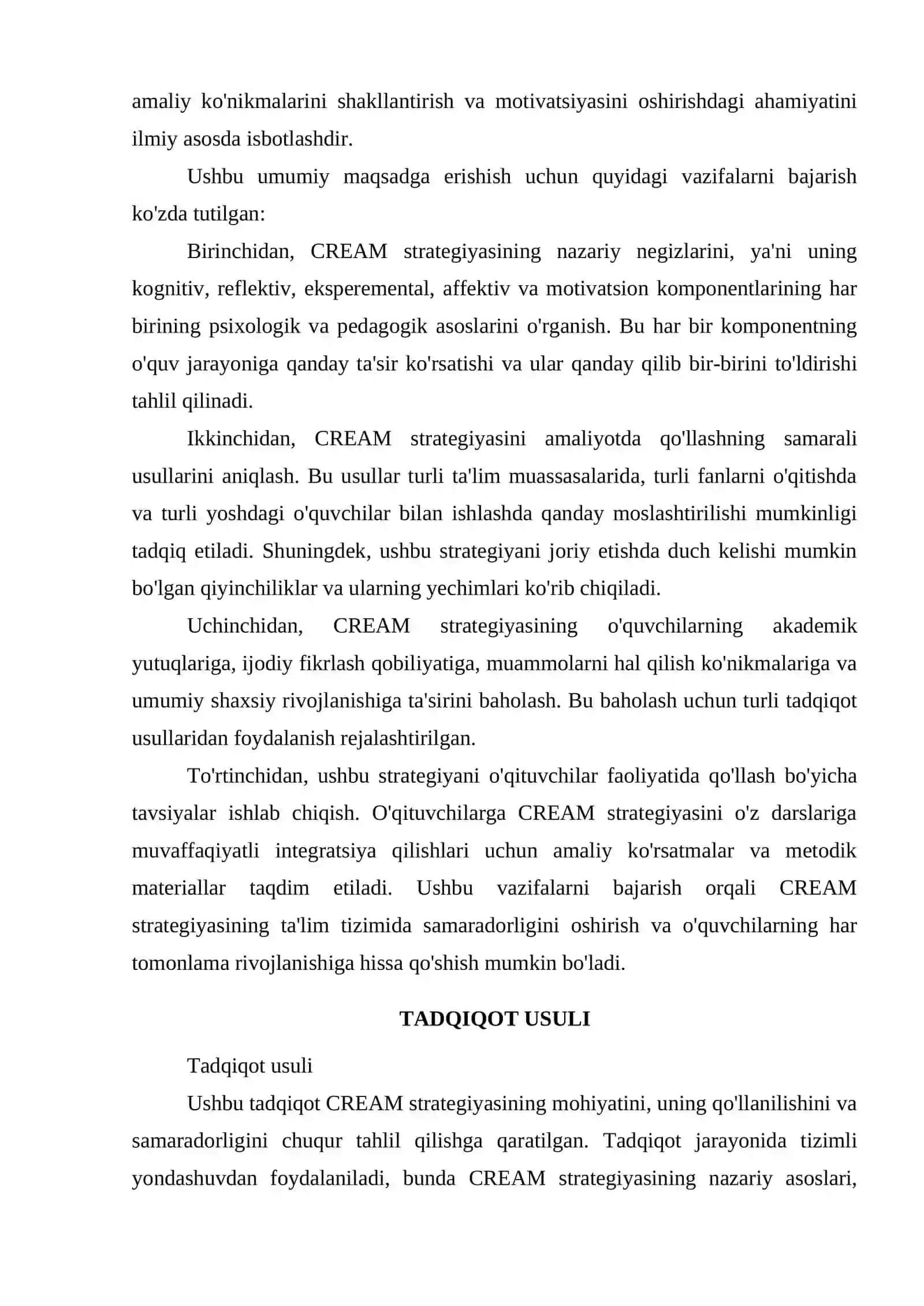 CREAM STRATEGIYASI VA UNDAN SAMARALI FOYDALANISH 3