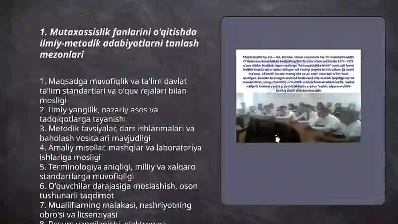 Mutaxassislik fanlarining o'qitishda Ilmiy metodik adabiyotlardan foydalanish 3