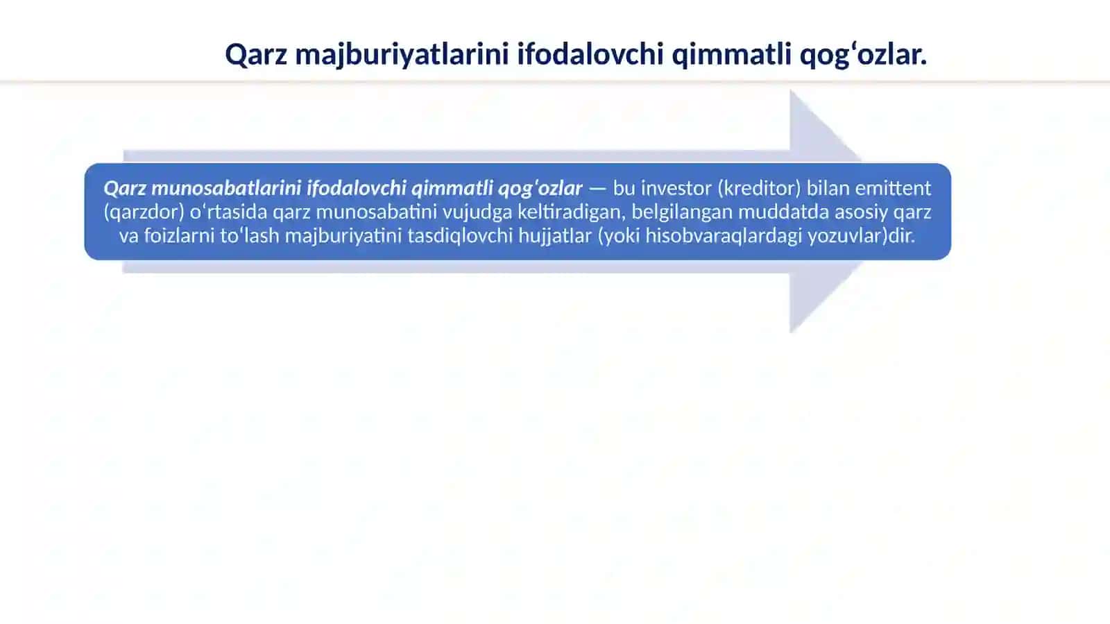 Qarz majburiyatlarini ifodalovchi qimmatli qog‘ozlar 3
