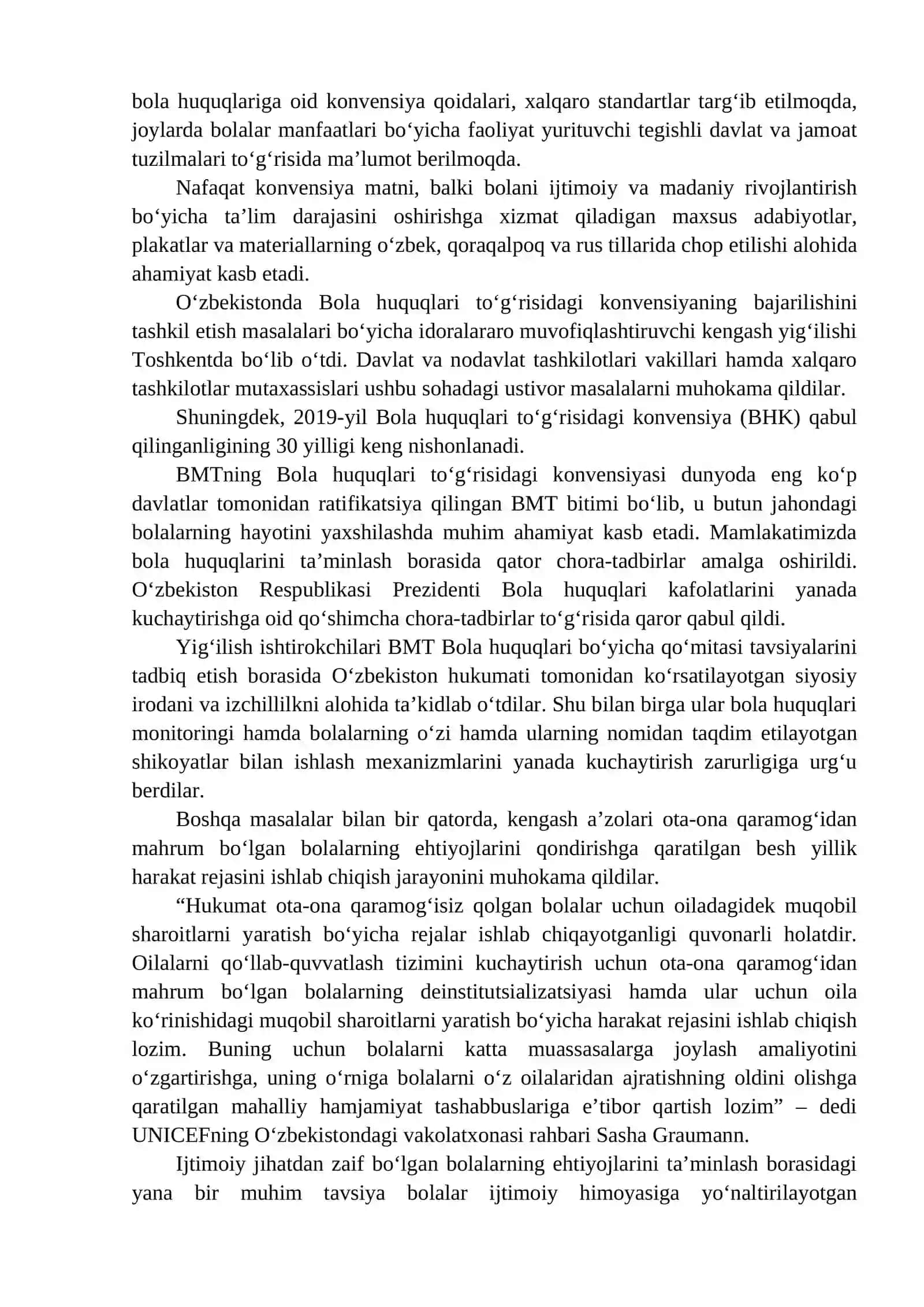 MAKTABGACHA TA’LIM TASHKILOTLARIDA “BOLA HUQUQLARI TO`G`RISIDAGI KONVENSIYA”DAN FOYDALANISH 3