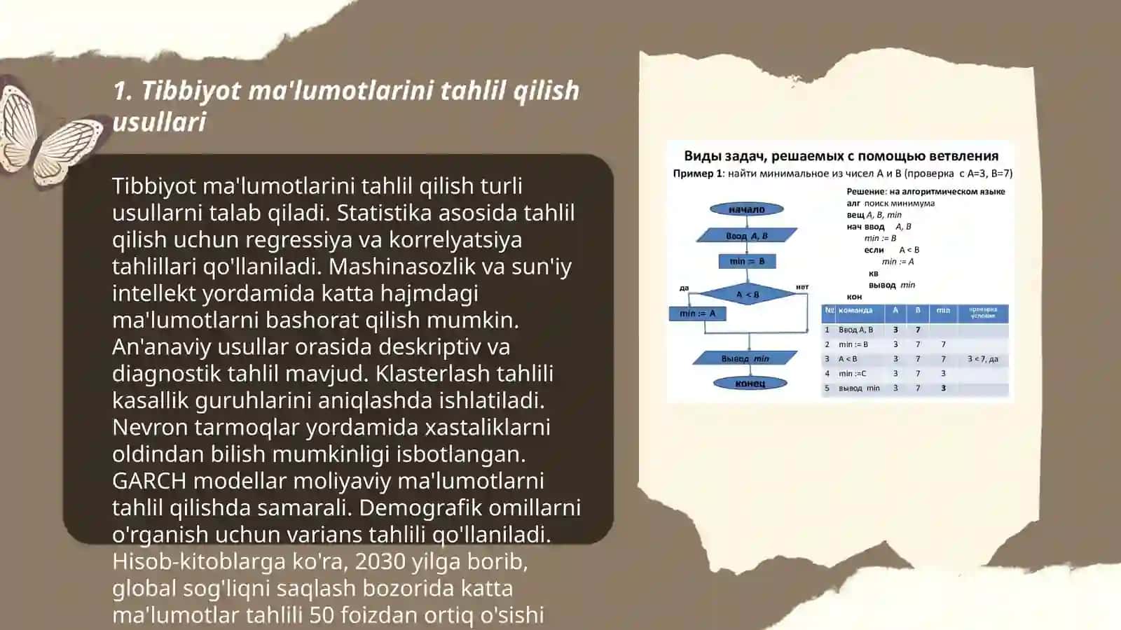 Tibbiy-biologik masalani yechish misolida ma'lumotlarni tashkil qilish va kiritish 3