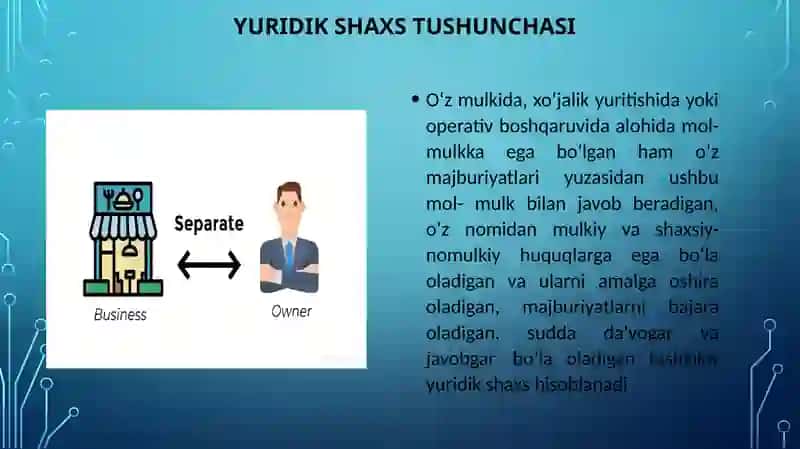 Yuridik shaxsning tushunchasi 3