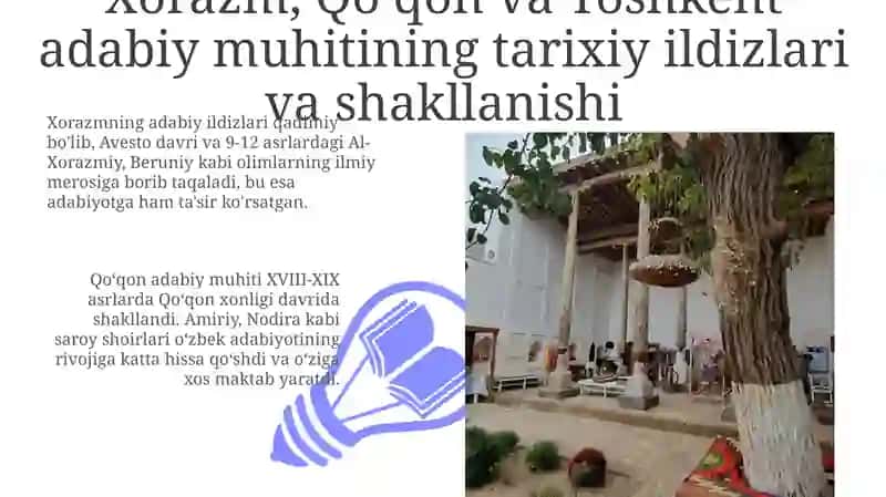 Xorazm, Qo'qon, Toshkent adabiy muhitlari 3