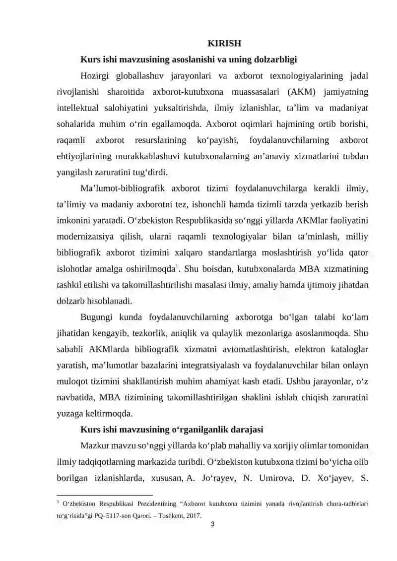 AKM va kutubxonalarning MBA tashkil etish va takomillashtirish 3