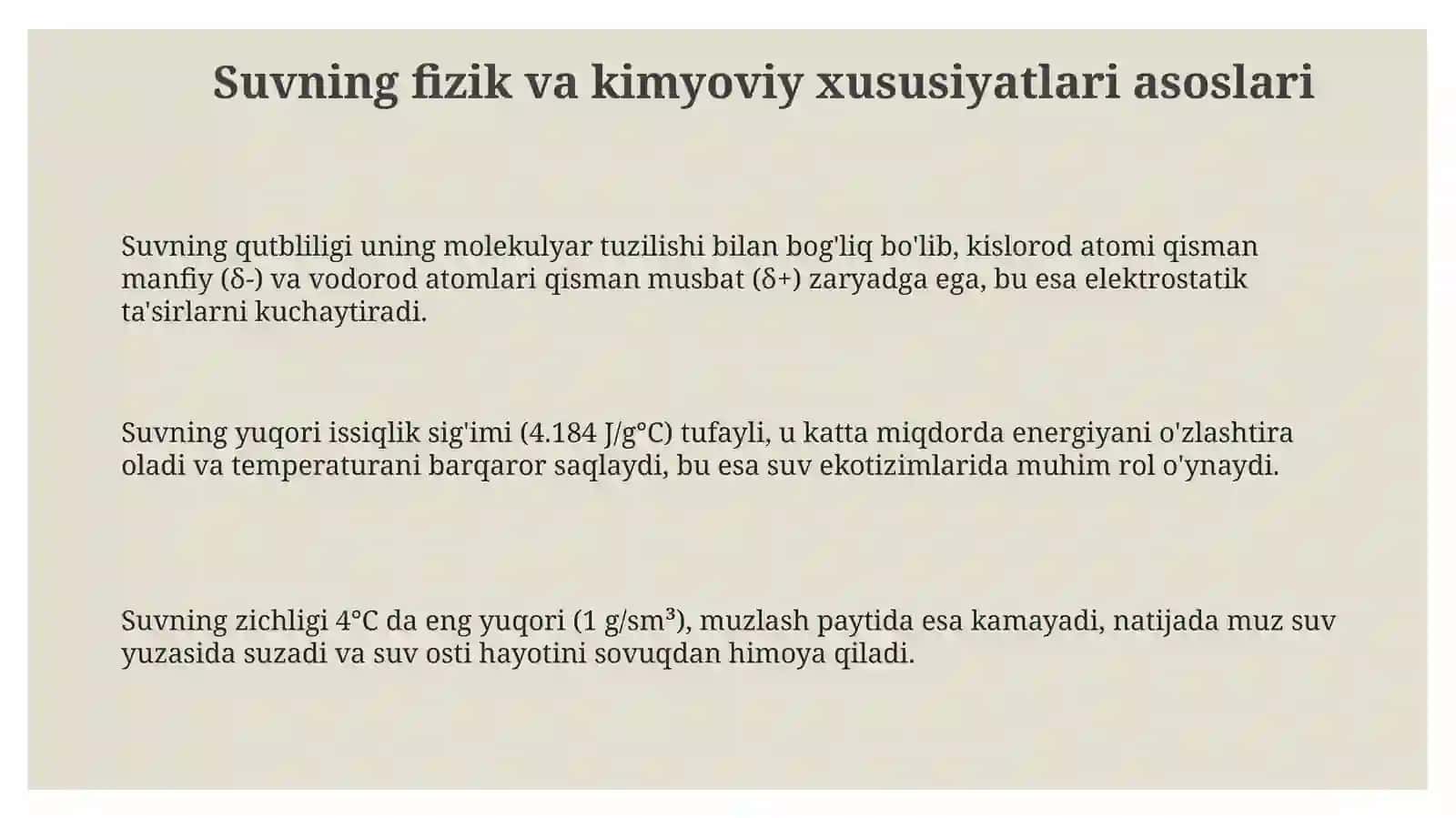 Сувнинг физик ва кимёвий хоселари 3