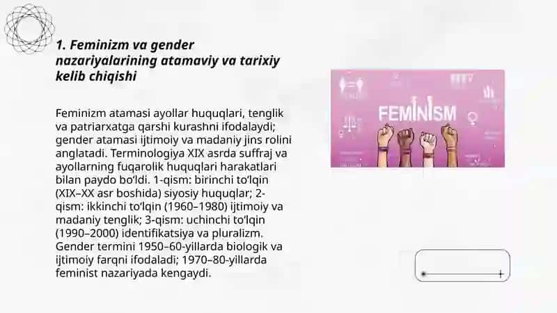 Feminizm va gender nazariyalarining genezisi 3