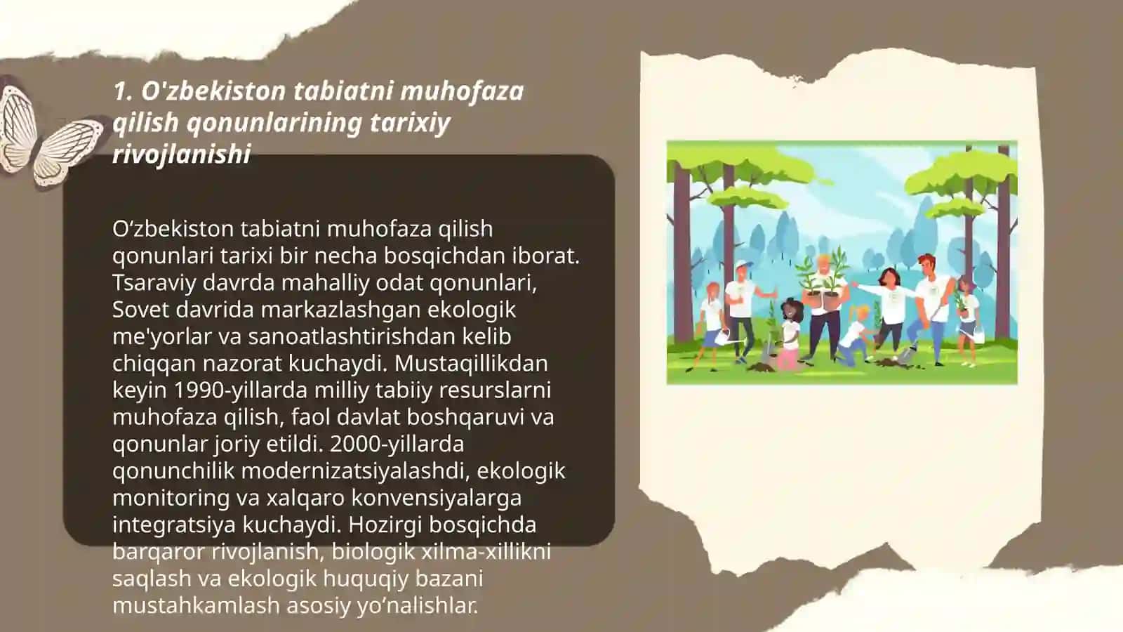 O'zbekiston respublikasi tabiatni asrashga doir qonunlarni o'rgatish tahlil qilish 3