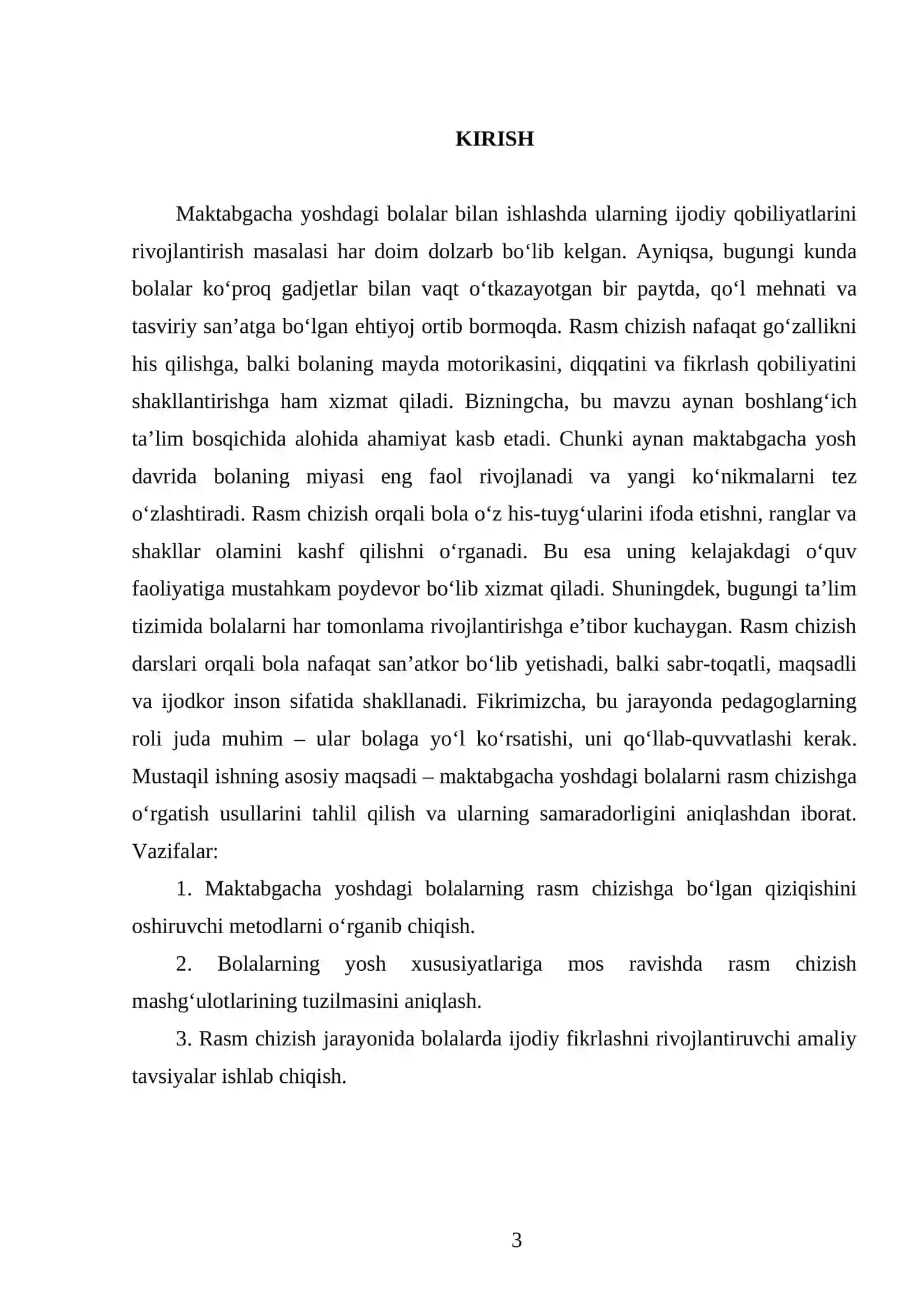 Maktabgacha yoshdagi bolalarni rasm chizishga o‘rgatish 3