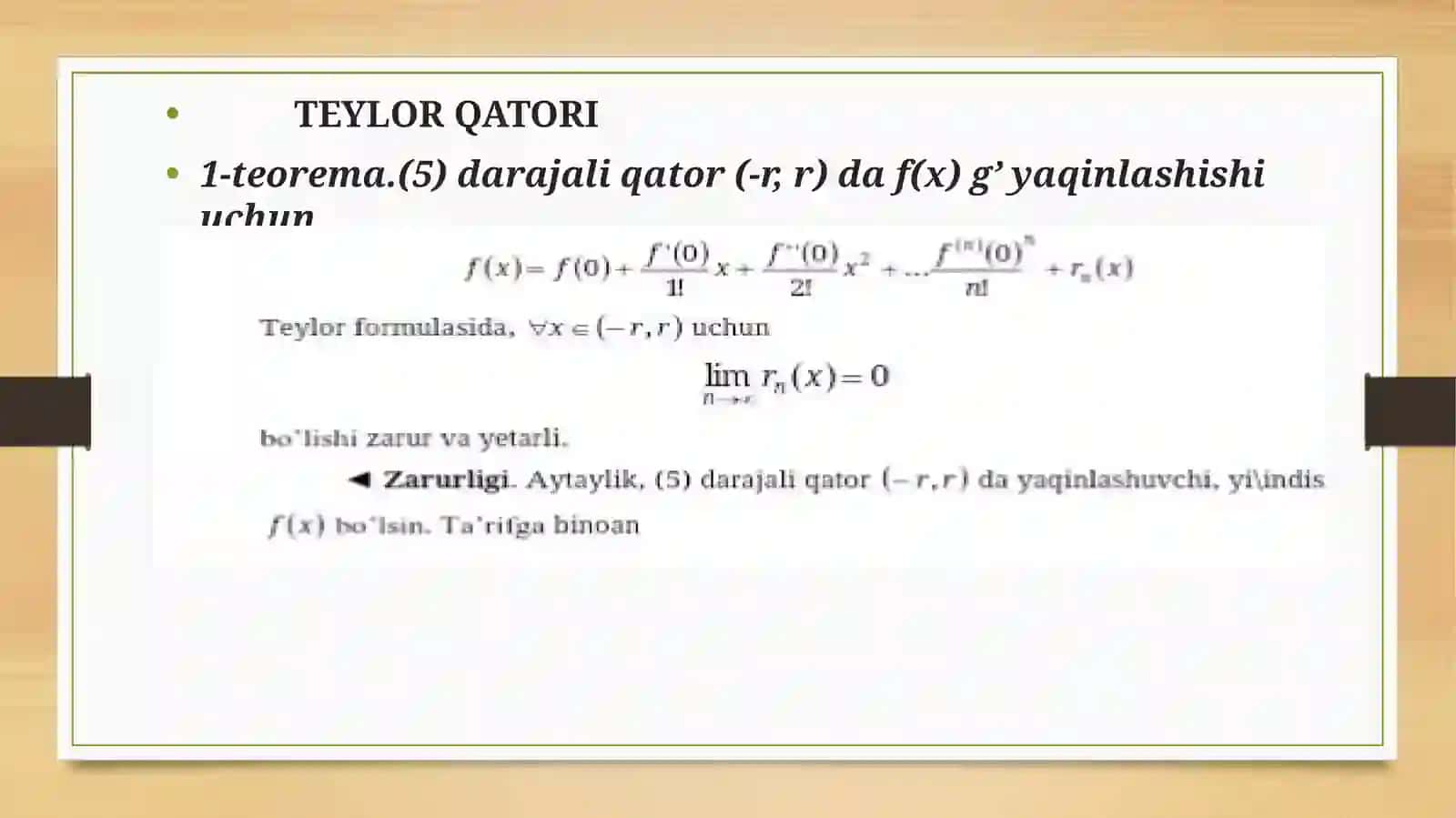 FUNKSIYANI DARAJALI QATORGA YOYISH 3