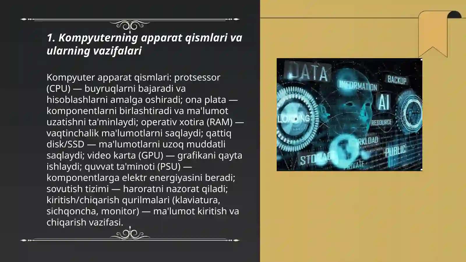 Kompyuterning texnik va dasturiy ta'minoti 3
