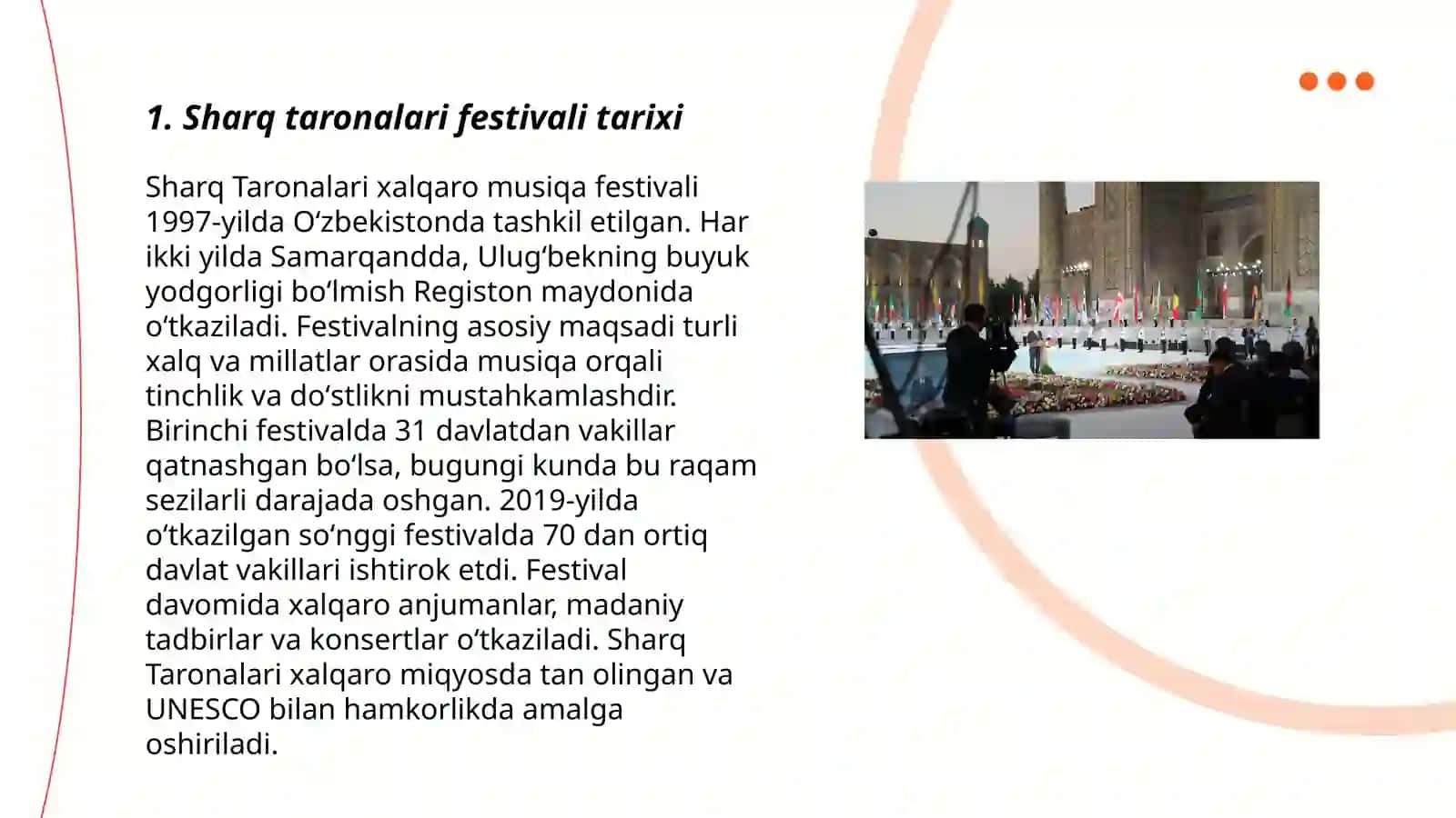 " Sharq taronalari " xalqaro musiqa festivali dunyo mumtoz musiqasining axborot manba sifatida 3