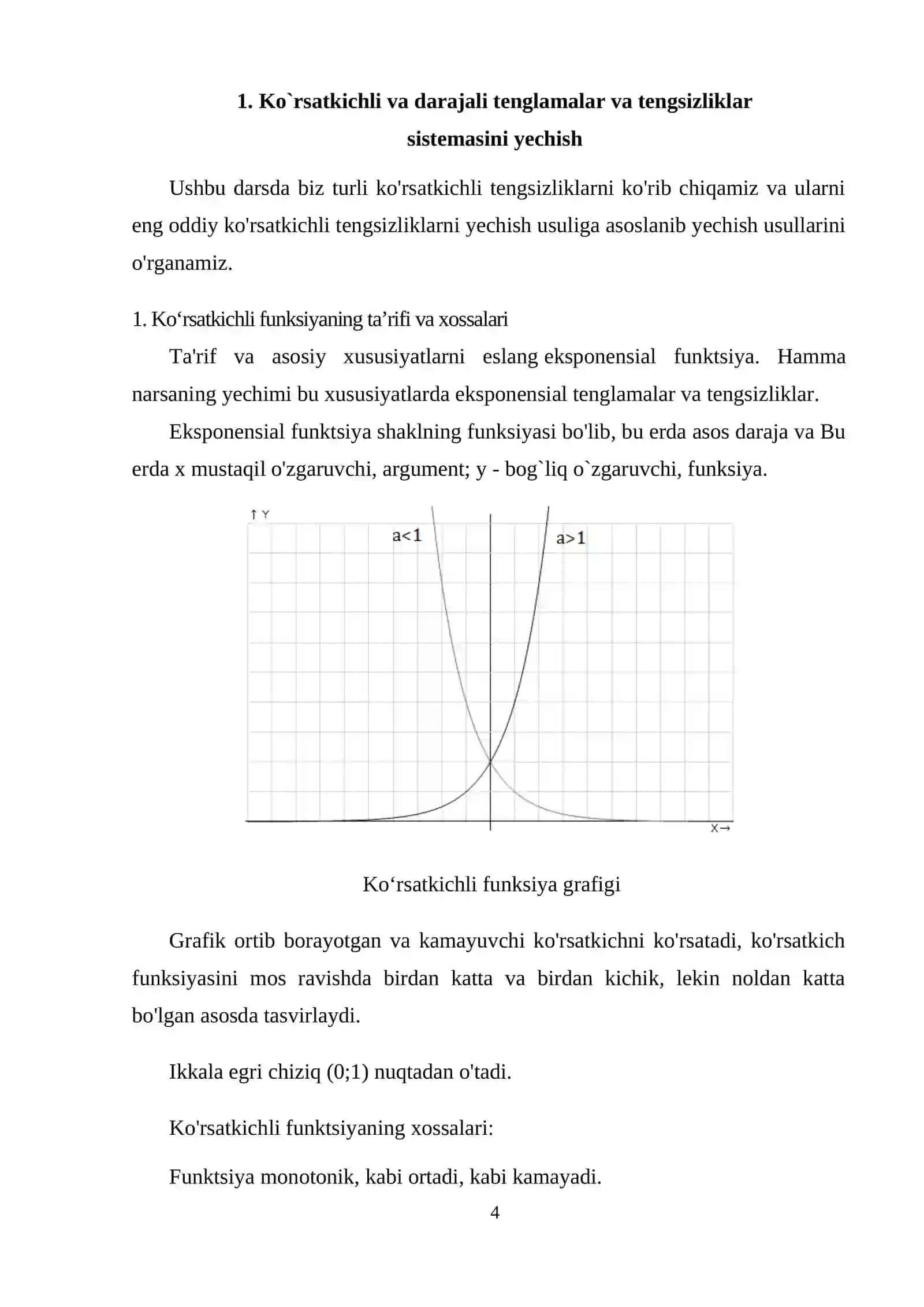 Ko’rsatichli tengsizliklar va ularni o’rganish 3