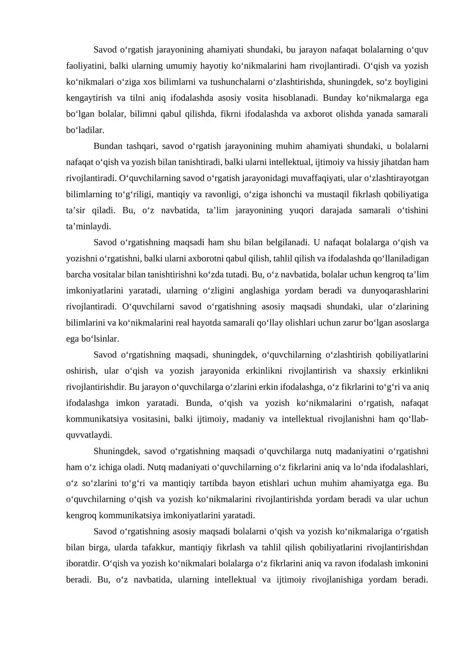 BOLALARNING SAVOD OʻRGATISH JARAYONIGA TAYYORGARLIGINI OʻRGANISH 3