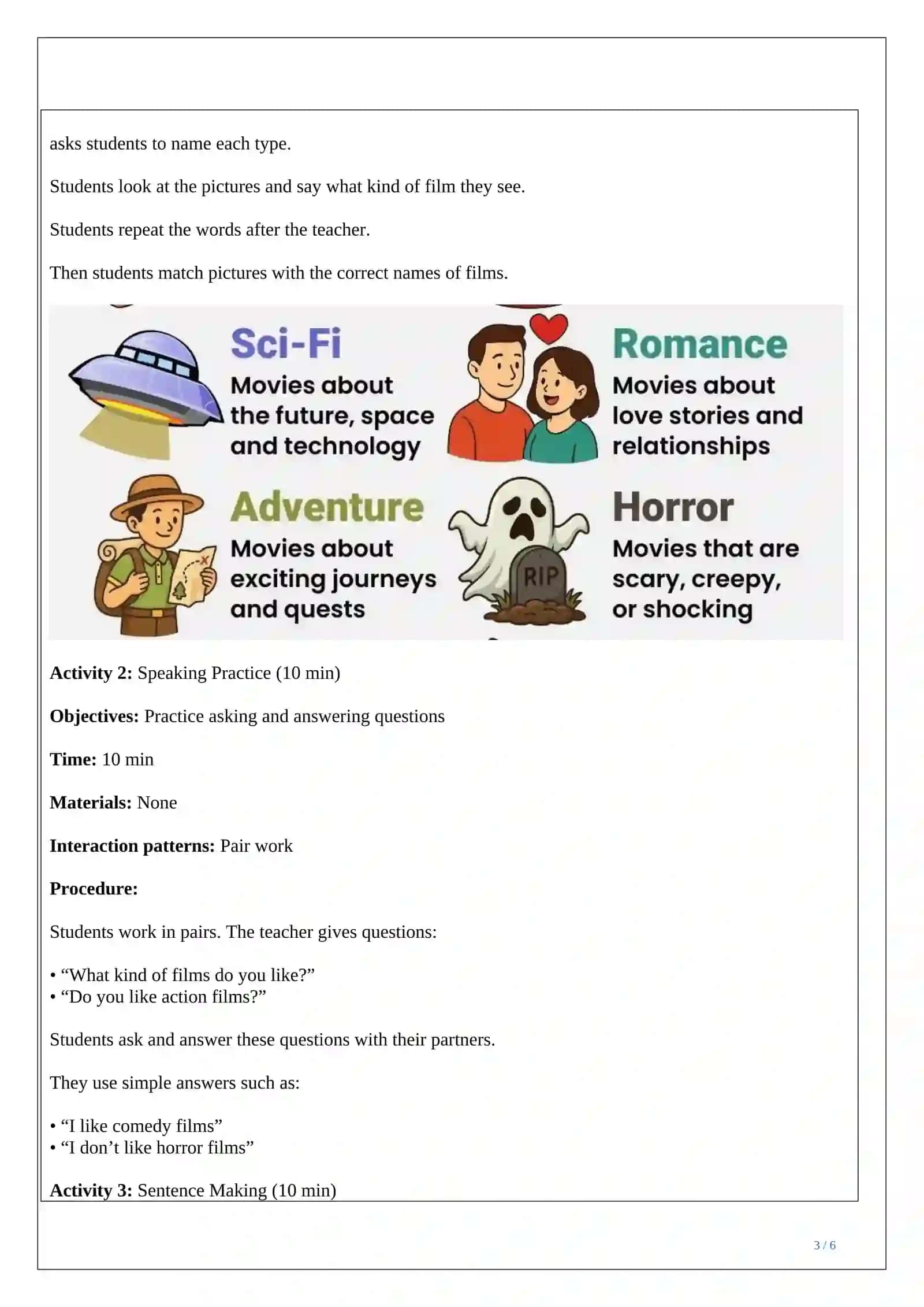 Lesson plan ESP What kind of films do you like 3